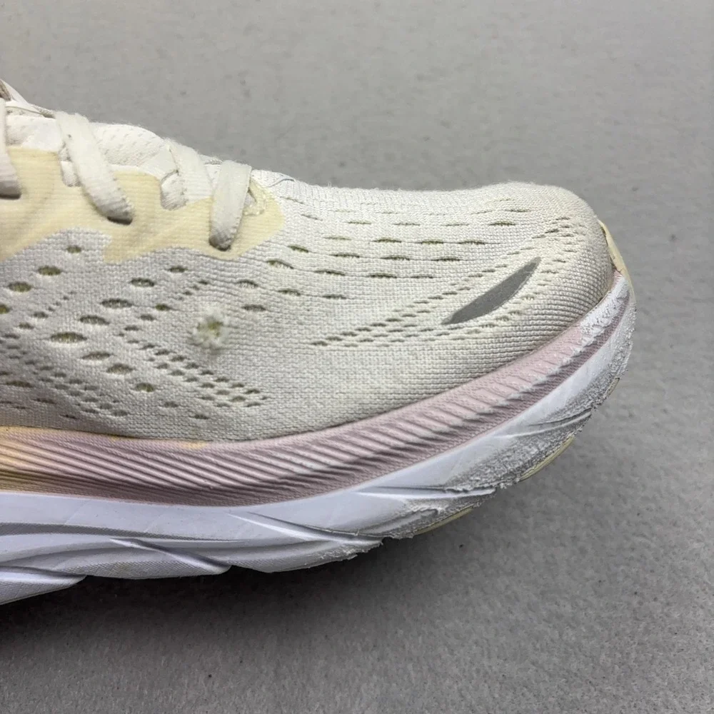 Hoka One One Clifton 8 Shoes Womens Size 8.5 White Sneakers 1119394 BDBBW